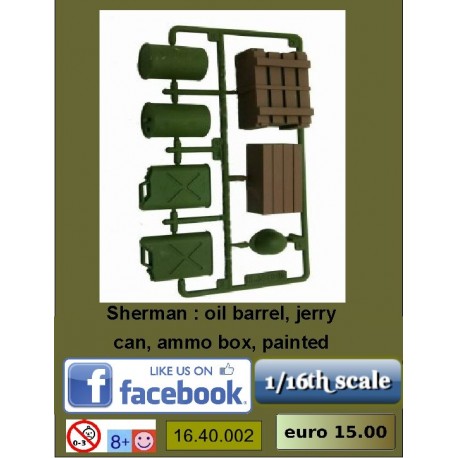 Sherman olievat, jerry can, ammo box