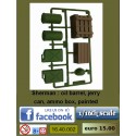 Sherman olievat, jerry can, ammo box