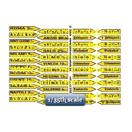 Geschilderde wegwijzers Italië op decal