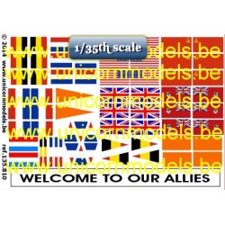 WW II Welcome to our Allies flags