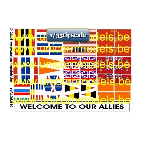 WO 2 Welcome to our Allies vlaggen