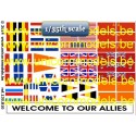 WW II Welcome to our Allies flags