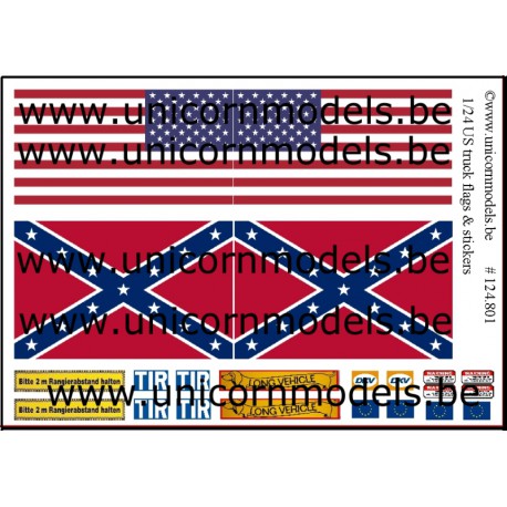 US vlaggen voor trucks + stickers