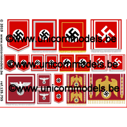 WO 2 Nazi Podium & gebouw vlaggen
