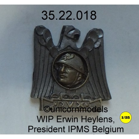 Mussolini wandplaat DUX 27x19 mm (resin)