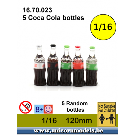 5 Coca Cola flessen