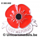 Lest we forget large poppy red/white pin