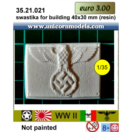swastika voor gebouw 40x30 mm (hars)