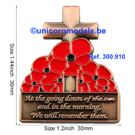 poem and cross bronze pin