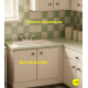 Sink in cabinet with 2 doors 