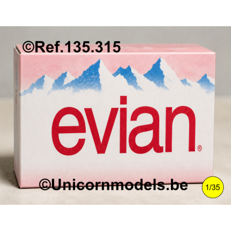 Evian cardboard boxes