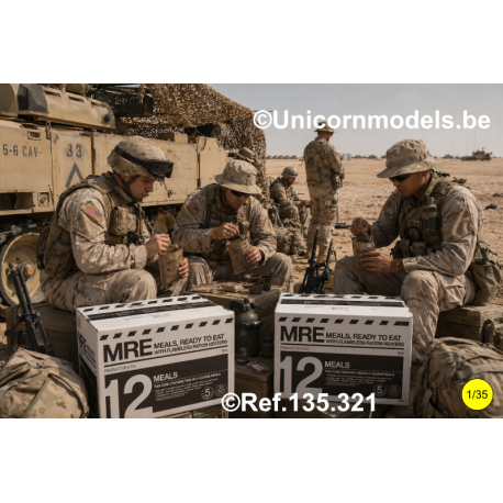 MRE 12 black cardboard boxes