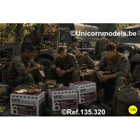 MRE 6 red cardboard boxes