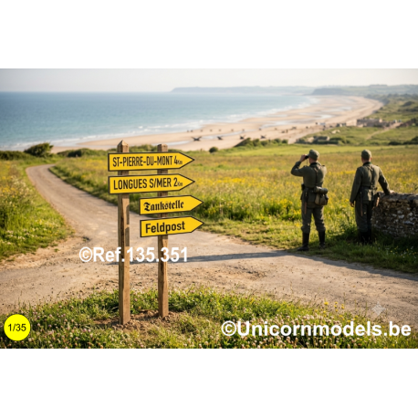 Painted roadsigns Normandy on decal