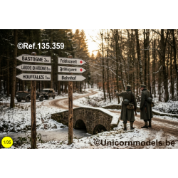 Wegwijzers Bastogne en Ardennen op decal