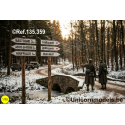 German directional signs Bastogne & Ardennes on decal