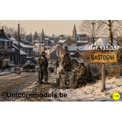 Geschilderde stadsaanduidingen Bastogne & Ardennen